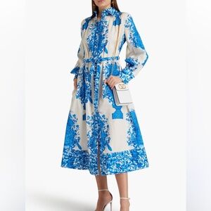 Valentino Blue and White Midi Dress